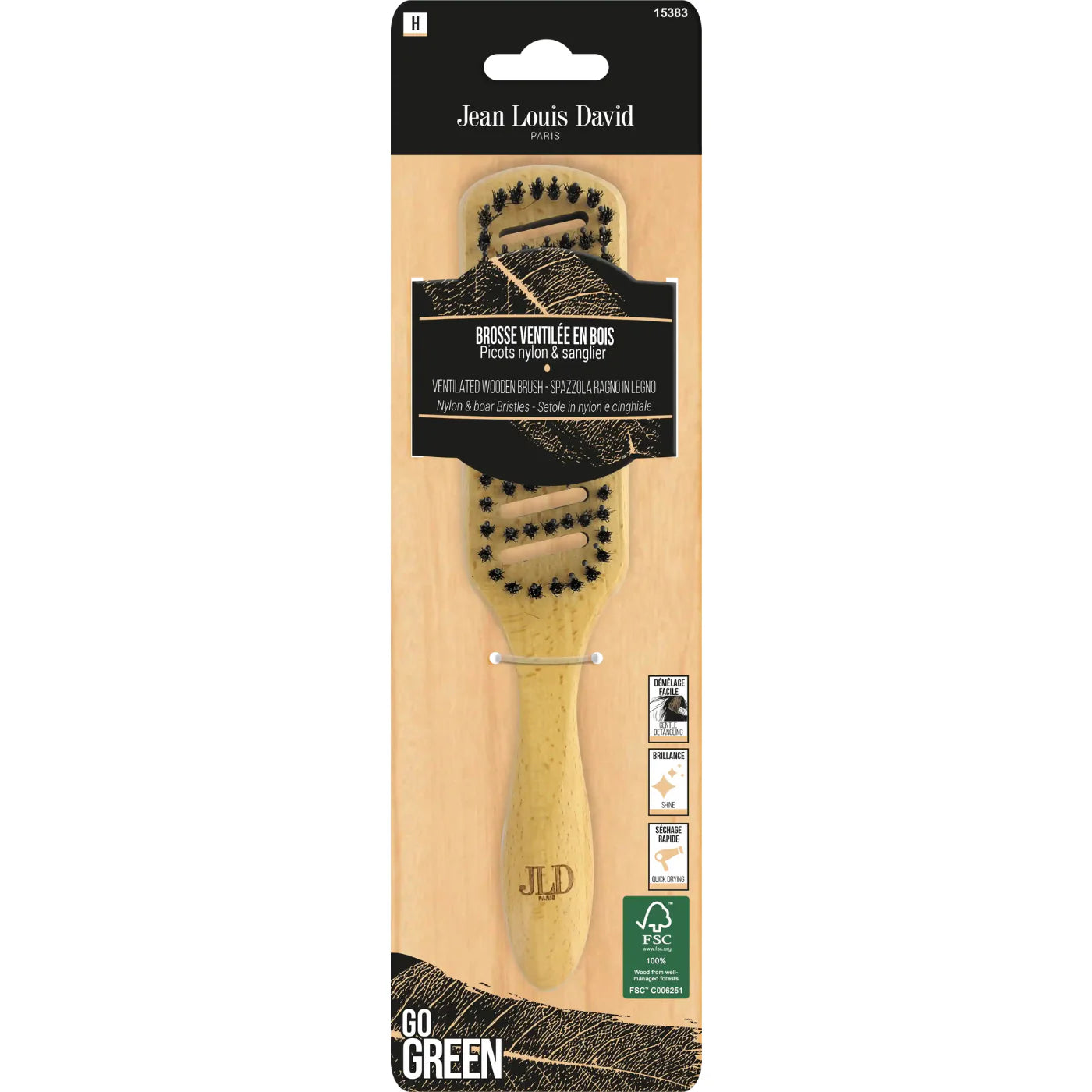 Brosse Démêlante ventilée Bois FSC - Jean Louis David - 15383