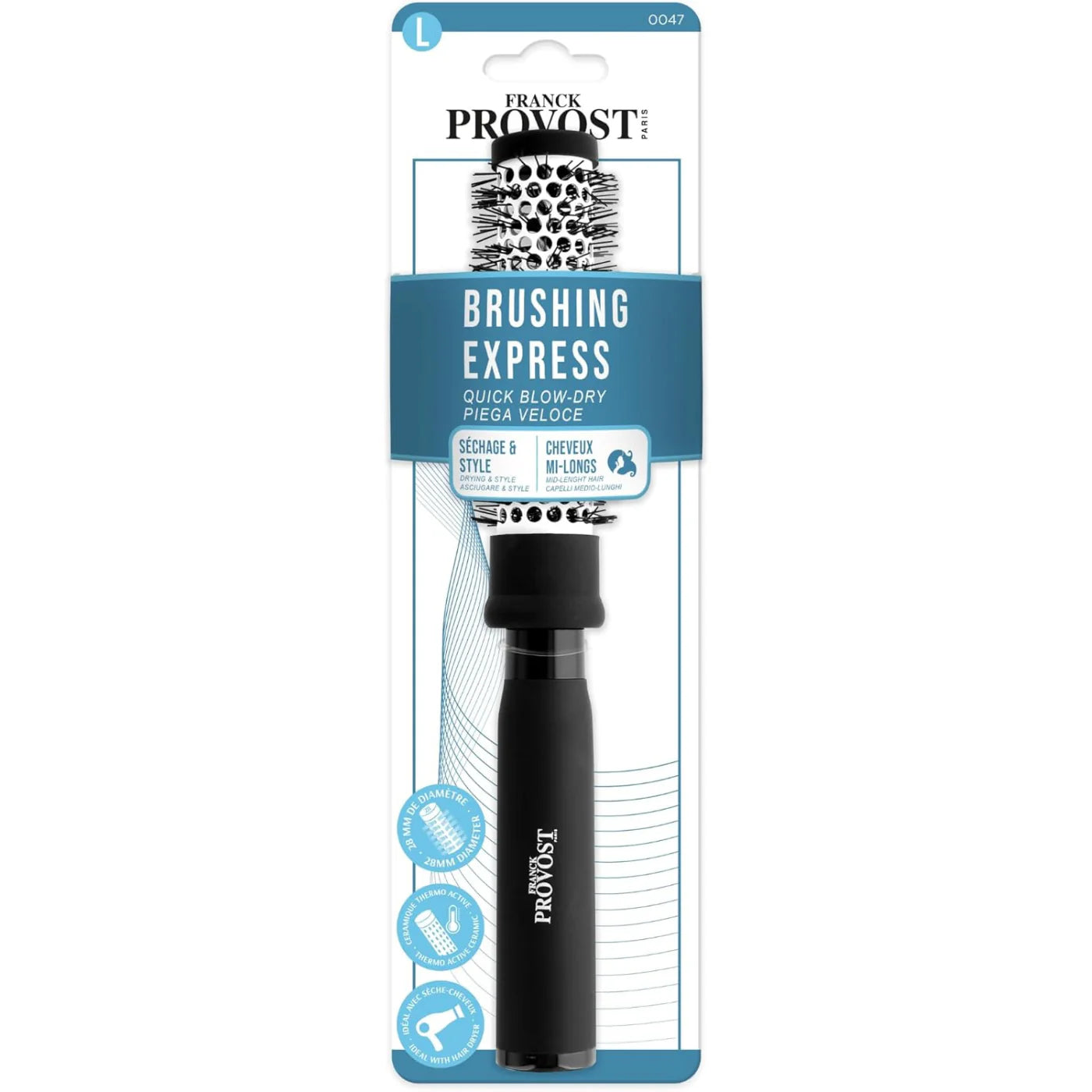 Brosse Pro Ronde Brushing Ceramique MM Picots Nylon 0047 Franck Provost