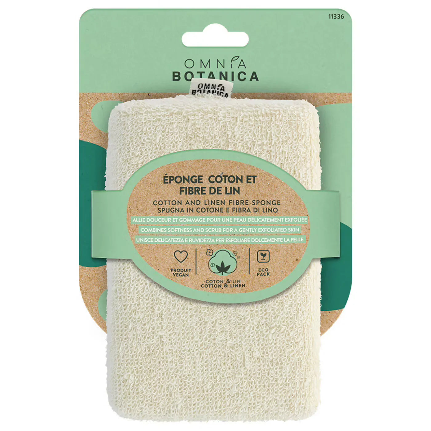 Éponge Bi-Matiere Coton Et Fibre De Lin - Omnia Botanica - 11336