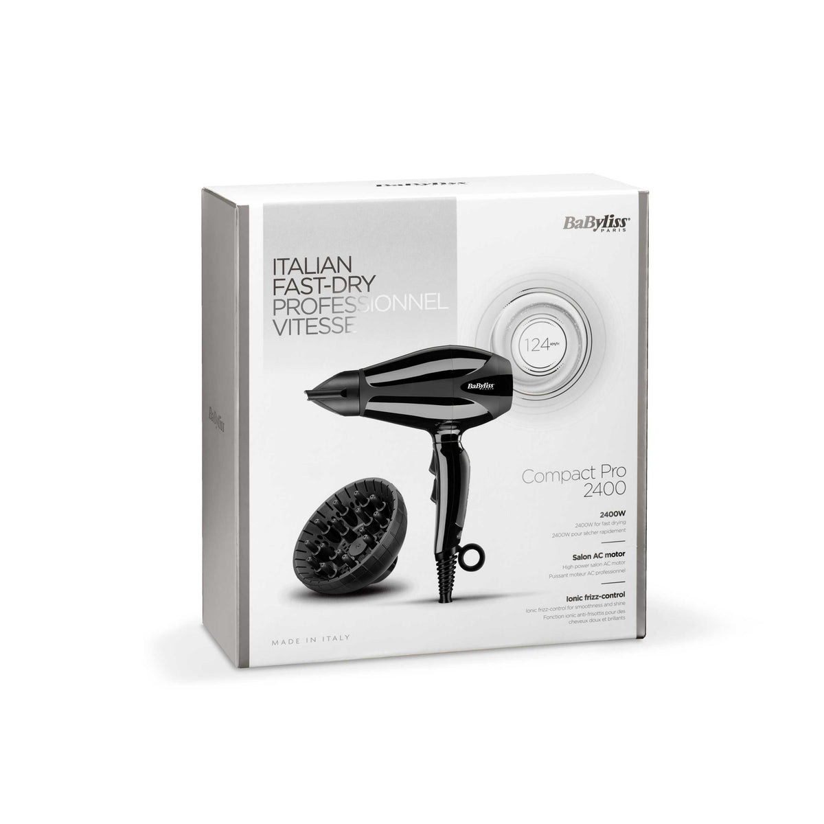 BABYLISS SECHE CHEVEUX AC 2400W IONIC + DIFFUSEUR- 6715DE