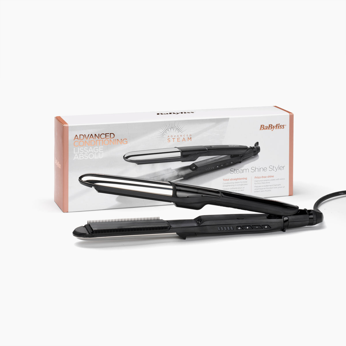 BaByliss- Lisseur boucleur vapeur  XXL Steam Shine-ST496E